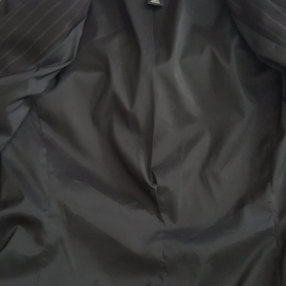 New STYLE & CO Strech Collection Womens Button Suit Jacket Black Striped - Picture 9 of 12